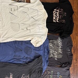 Various Radiohead concert shirts